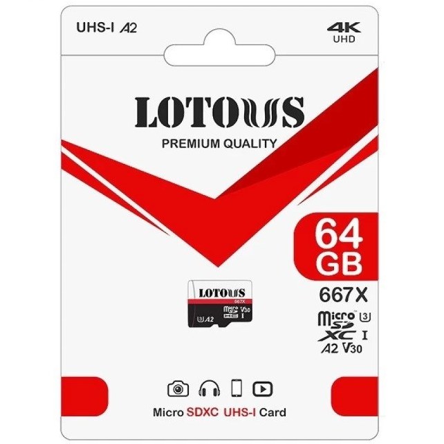 کارت حافظ-مموری- میکرو 64 گیگ لوتوس مدل Lotous A2 667X گارانتی مادام العمر