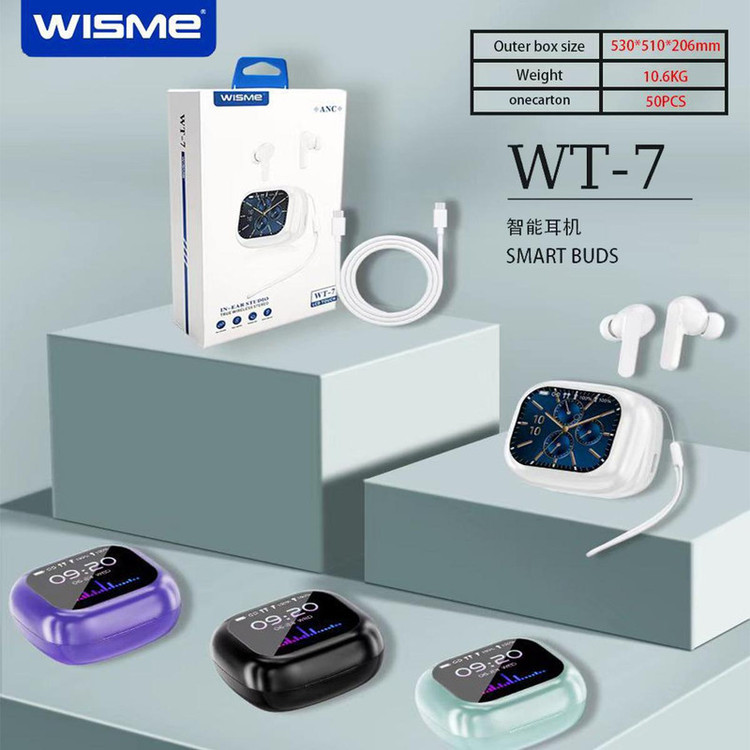 ایرپاد بلوتوثی ویسمی مدل   WT7 + آداپتور اورجینال ۱ آمپر